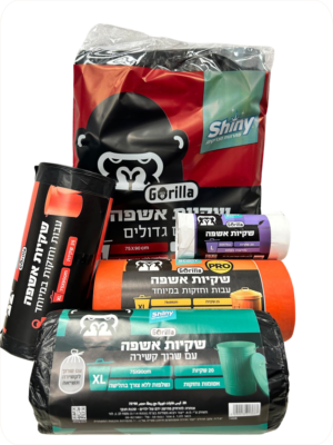 ניילון לזבל שחור, עם שרוך/ עם ידית,אשפתון לזבל