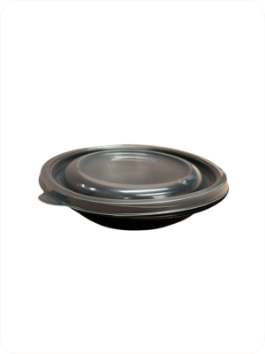 תבנית שחורה עגול  + מכסה